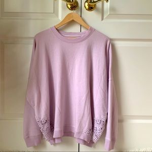 NEW Aerie purple lace oversized sweater pink soft